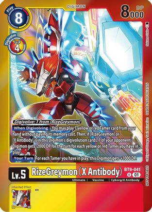 RizeGreymon (X Antibody) (Event Pack 5) (BT9-041) - X Record Foil - Premium Digimon Single from Bandai - Just $15.96! Shop now at Game Crave Tournament Store