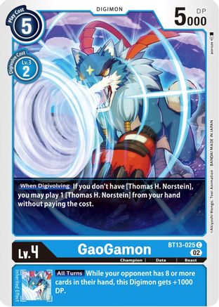 GaoGamon (BT13-025) - Versus Royal Knights - Premium Digimon Single from Bandai - Just $0.25! Shop now at Game Crave Tournament Store