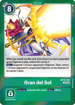 Gran del Sol (Event Pack 5) (BT10-103) - Xros Encounter Foil - Premium Digimon Single from Bandai - Just $1.16! Shop now at Game Crave Tournament Store