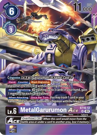 MetalGarurumon Ace (Box Topper) (ST16-12) - Versus Royal Knights Foil - Premium Digimon Single from Bandai - Just $0.34! Shop now at Game Crave Tournament Store