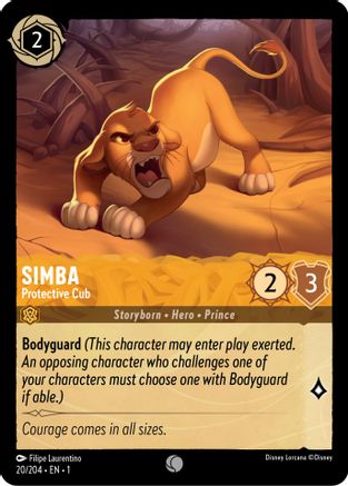 Simba - Protective Cub (20/204) - The First Chapter - Premium Lorcana Single from Disney - Just $0.09! Shop now at Game Crave Tournament Store