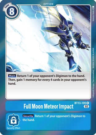 Full Moon Meteor Impact (BT13-105) - Versus Royal Knights Foil - Premium Digimon Single from Bandai - Just $0.25! Shop now at Game Crave Tournament Store