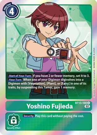 Yoshino Fujieda (BT13-100) - Versus Royal Knights Foil - Premium Digimon Single from Bandai - Just $0.30! Shop now at Game Crave Tournament Store