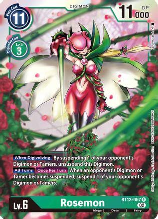 Rosemon (BT13-057) - Versus Royal Knights Foil - Premium Digimon Single from Bandai - Just $0.27! Shop now at Game Crave Tournament Store