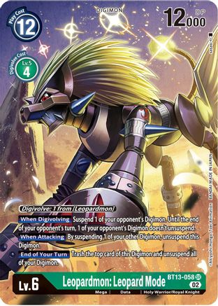 Leopardmon: Leopard Mode (Alternate Art) (BT13-058) - Versus Royal Knights Foil - Premium Digimon Single from Bandai - Just $1.16! Shop now at Game Crave Tournament Store