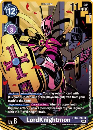 BT13 090 LordKnightmon Rare Alternative Art Digimon Card BT 13 Versus Roy BT13 090 LordKnightmon Rare Alternative Art Digimon Card BT 13 Versus Roy