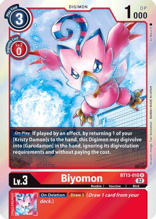 Biyomon (BT13-010) - Versus Royal Knights Foil - Premium Digimon Single from Bandai - Just $0.25! Shop now at Game Crave Tournament Store