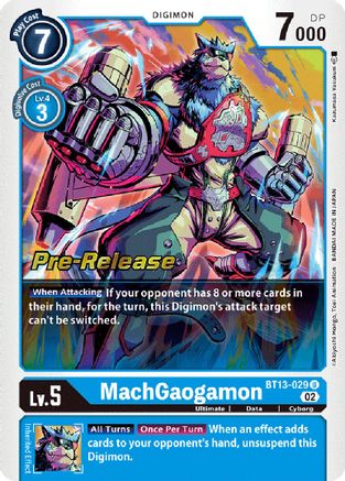 MachGaogamon (BT13-029) - Versus Royal Knights Pre-Release Cards Foil - Premium Digimon Single from Bandai - Just $1.60! Shop now at Game Crave Tournament Store