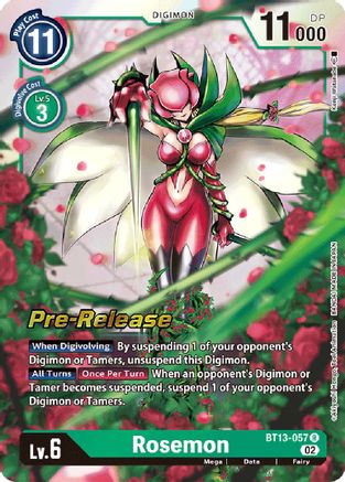 Rosemon (BT13-057) - Versus Royal Knights Pre-Release Cards Foil - Premium Digimon Single from Bandai - Just $1.31! Shop now at Game Crave Tournament Store