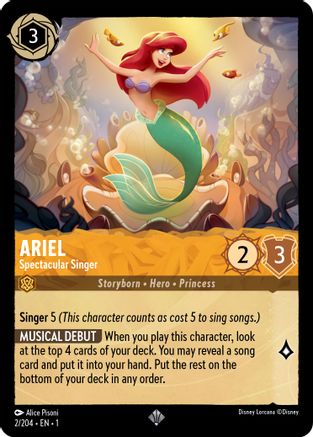 Ariel - Spectacular Singer (2/204) - The First Chapter - Premium Lorcana Single from Disney - Just $0.72! Shop now at Game Crave Tournament Store