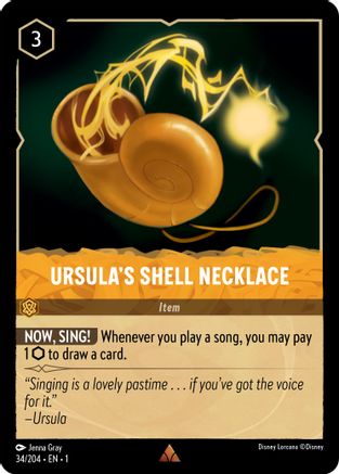 Ursula's Shell Necklace (34/204) - The First Chapter Cold Foil - Premium Lorcana Single from Disney - Just $0.27! Shop now at Game Crave Tournament Store