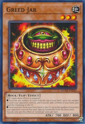 Greed Jar (DUNE-EN029) - Duelist Nexus 1st Edition - Premium Yugioh Single from Konami - Just $0.25! Shop now at Game Crave Tournament Store