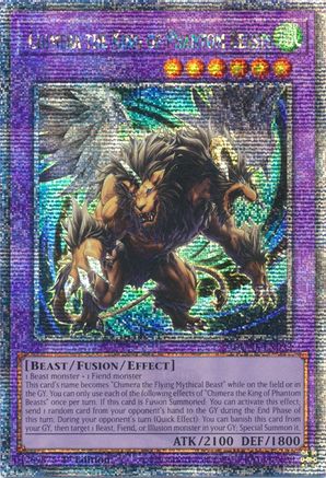 Chimera the King of Phantom Beasts (Quarter Century Secret Rare) (DUNE-EN033) - Duelist Nexus 1st Edition - Premium Yugioh Single from Konami - Just $28.42! Shop now at Game Crave Tournament Store