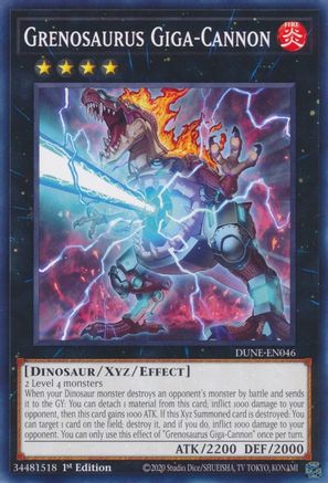 Grenosaurus Giga-Cannon (DUNE-EN046) - Duelist Nexus 1st Edition - Premium Yugioh Single from Konami - Just $0.08! Shop now at Game Crave Tournament Store