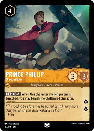 Prince Phillip - Dragonslayer (16/204) - The First Chapter Cold Foil - Premium Lorcana Single from Disney - Just $0.13! Shop now at Game Crave Tournament Store