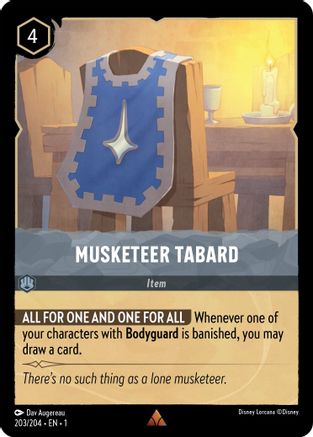 Musketeer Tabard (203/204) - The First Chapter - Premium Lorcana Single from Disney - Just $0.08! Shop now at Game Crave Tournament Store