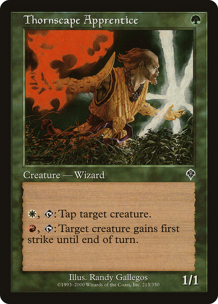 Thornscape Apprentice (INV-215) - Invasion Foil - Premium MTG Single from Wizards of the Coast - Just $1.16! Shop now at Game Crave Tournament Store