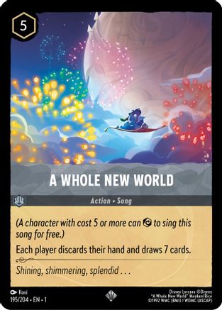 A Whole New World (195/204) - The First Chapter - Premium Lorcana Single from Disney - Just $1.85! Shop now at Game Crave Tournament Store