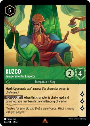Kuzco - Temperamental Emperor (84/204) - The First Chapter - Premium Lorcana Single from Disney - Just $0.17! Shop now at Game Crave Tournament Store