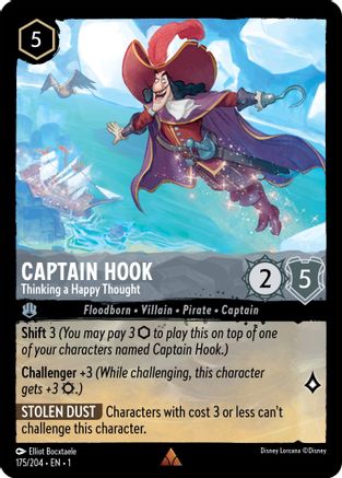 Captain Hook - Thinking a Happy Thought (175/204) - The First Chapter - Premium Lorcana Single from Disney - Just $0.12! Shop now at Game Crave Tournament Store