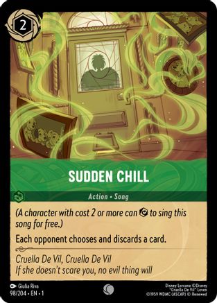 Sudden Chill (98/204) - The First Chapter Cold Foil - Premium Lorcana Single from Disney - Just $0.44! Shop now at Game Crave Tournament Store
