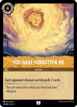 You Have Forgotten Me (31/204) - The First Chapter Cold Foil - Premium Lorcana Single from Disney - Just $0.74! Shop now at Game Crave Tournament Store