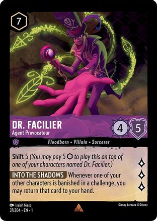 Dr. Facilier - Agent Provocateur (37/204) - The First Chapter Cold Foil - Premium Lorcana Single from Disney - Just $0.30! Shop now at Game Crave Tournament Store