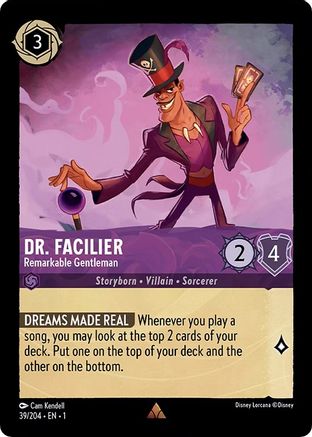 Dr. Facilier - Remarkable Gentleman (39/204) - The First Chapter Cold Foil - Premium Lorcana Single from Disney - Just $0.26! Shop now at Game Crave Tournament Store