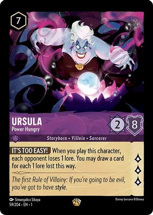Ursula - Power Hungry (59/204) - The First Chapter - Premium Lorcana Single from Disney - Just $0.40! Shop now at Game Crave Tournament Store