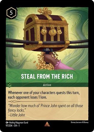 Steal From The Rich (97/204) - The First Chapter Cold Foil - Premium Lorcana Single from Disney - Just $0.20! Shop now at Game Crave Tournament Store