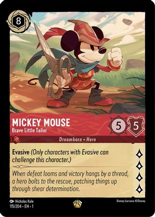 Mickey Mouse - Brave Little Tailor (115/204) - The First Chapter Cold Foil - Premium Lorcana Single from Disney - Just $8.32! Shop now at Game Crave Tournament Store