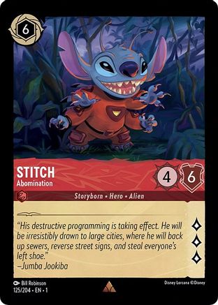Stitch - Abomination (125/204) - The First Chapter Cold Foil - Premium Lorcana Single from Disney - Just $0.42! Shop now at Game Crave Tournament Store