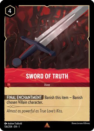 Sword of Truth (136/204) - The First Chapter Cold Foil - Premium Lorcana Single from Disney - Just $0.35! Shop now at Game Crave Tournament Store