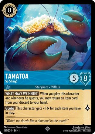 Tamatoa - So Shiny! (159/204) - The First Chapter Cold Foil - Premium Lorcana Single from Disney - Just $3.23! Shop now at Game Crave Tournament Store