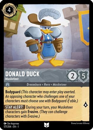 Donald Duck - Musketeer (177/204) - The First Chapter Cold Foil - Premium Lorcana Single from Disney - Just $0.13! Shop now at Game Crave Tournament Store