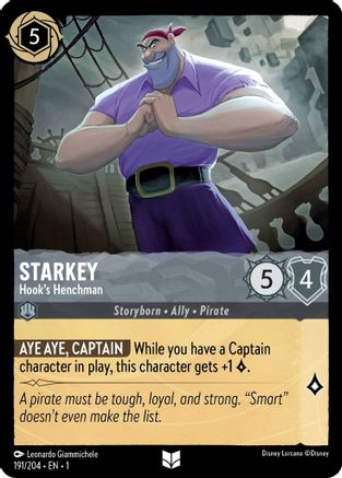 Starkey - Hook's Henchman (191/204) - The First Chapter - Premium Lorcana Single from Disney - Just $0.08! Shop now at Game Crave Tournament Store