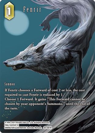 Fenrir (Full Art) (DAWN OF HEROES) Foil - Premium Final Fantasy Single from Dawn of Heroes - Just $4.33! Shop now at Game Crave Tournament Store