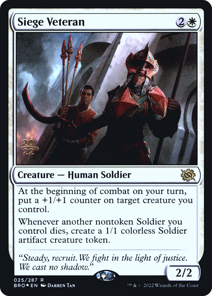 Siege Veteran (PBRO-25S) - The Brothers' War Promos Foil - Premium MTG Single from Wizards of the Coast - Just $0.17! Shop now at Game Crave Tournament Store