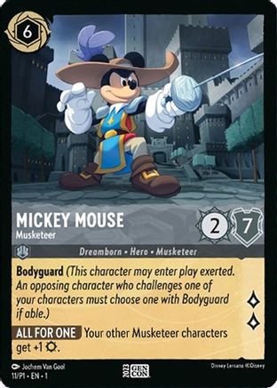 Mickey Mouse - Musketeer (11) - Disney Lorcana Promo Cards - Premium Lorcana Single from Disney - Just $19.57! Shop now at Game Crave Tournament Store