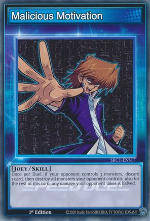 Malicious Motivation (SBC1-ENS17) - Speed Duel: Streets of Battle City 1st Edition - Premium Yugioh Single from Konami - Just $0.25! Shop now at Game Crave Tournament Store