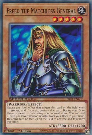 Freed the Matchless General (SBC1-ENB07) - Speed Duel: Streets of Battle City 1st Edition - Premium Yugioh Single from Konami - Just $0.25! Shop now at Game Crave Tournament Store
