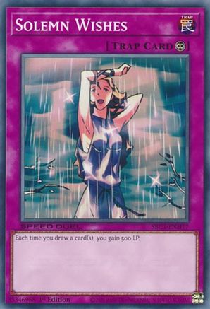 Solemn Wishes (SBC1-ENH17) - Speed Duel: Streets of Battle City 1st Edition - Premium Yugioh Single from Konami - Just $0.28! Shop now at Game Crave Tournament Store