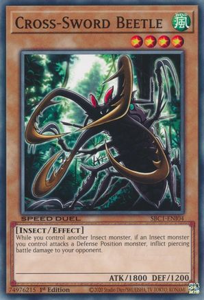 Cross-Sword Beetle (SBC1-ENI04) - Speed Duel: Streets of Battle City 1st Edition - Premium Yugioh Single from Konami - Just $0.25! Shop now at Game Crave Tournament Store