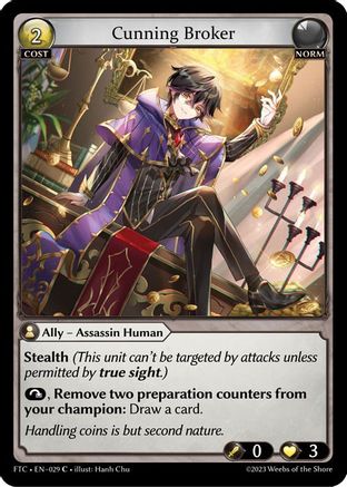 Cunning Broker (FRACTURED CROWN) - Premium Grand Archive Single from Fractured Crown - Just $0.25! Shop now at Game Crave Tournament Store