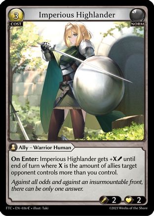 Imperious Highlander (FRACTURED CROWN) - Premium Grand Archive Single from Fractured Crown - Just $0.25! Shop now at Game Crave Tournament Store