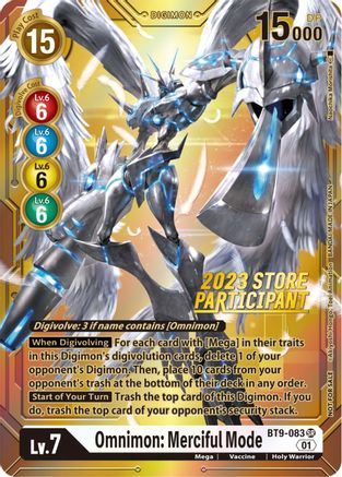 Omnimon: Merciful Mode (2023 Store Participant) (BT9-083) - X Record Foil - Premium Digimon Single from Bandai - Just $6.08! Shop now at Game Crave Tournament Store