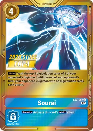 Sourai (2023 Store Top 4) (EX3-067) - Draconic Roar Foil - Premium Digimon Single from Bandai - Just $0.53! Shop now at Game Crave Tournament Store