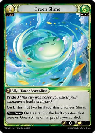 Green Slime (FRACTURED CROWN) - Premium Grand Archive Single from Fractured Crown - Just $0.25! Shop now at Game Crave Tournament Store