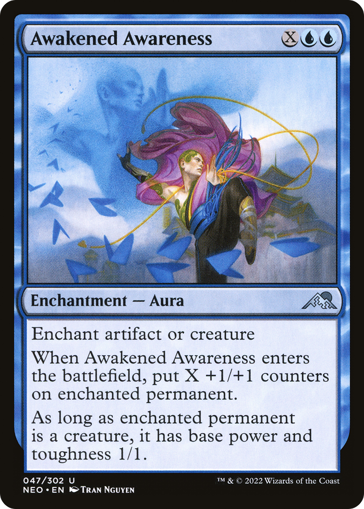 Awakened Awareness (NEO-047) - Kamigawa: Neon Dynasty - Premium MTG Single from Wizards of the Coast - Just $0.08! Shop now at Game Crave Tournament Store
