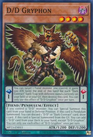 D/D Gryphon (MP23-EN011) - 25th Anniversary Tin: Dueling Heroes Mega Pack 1st Edition - Premium Yugioh Single from Konami - Just $0.25! Shop now at Game Crave Tournament Store